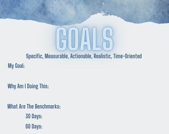 SMART Goal Worksheet Blue