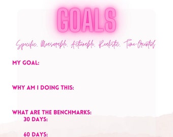 SMART Goal Worksheet Pink