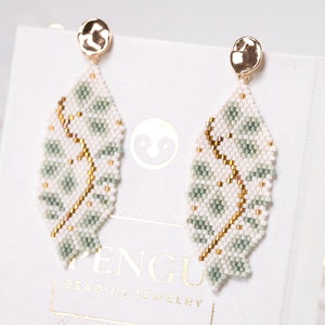 PDF Patroon Patroon oorbellen bloemrocailles - steensteek oorbellen kralen, Miyuki Delica 11/0, OLIVIA-collectie, PB-10344