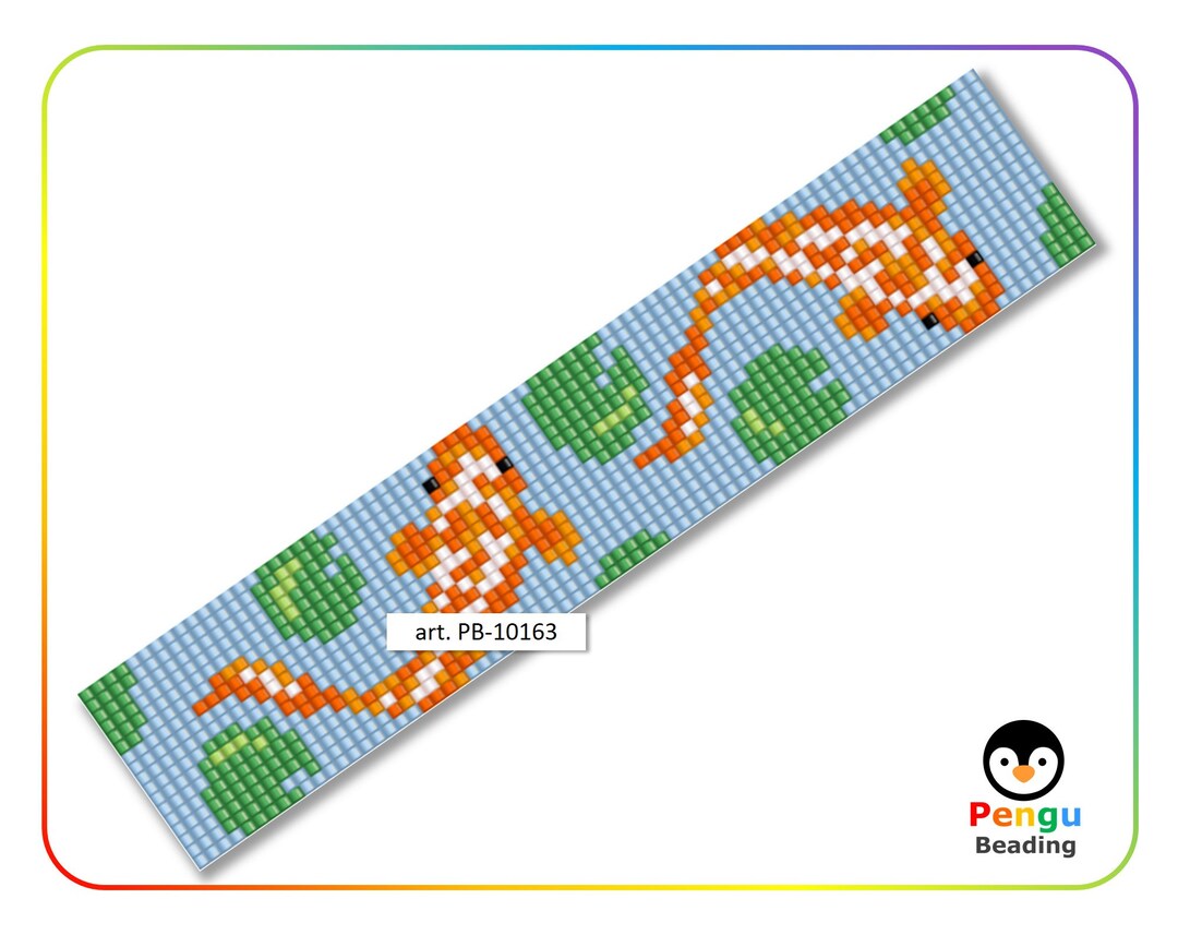Beaded KOI Fish Loom Bracelet Miyuki Delica Beading Pattern PB10163 Etsy