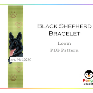 Beaded Black Shepherd Loom Bracelet Pattern - Miyuki Delica Beading Pattern PB-10250