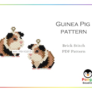 Beaded Guinea Pig - Miyuki Brick Stitch Animals Beading Pattern PB-10213