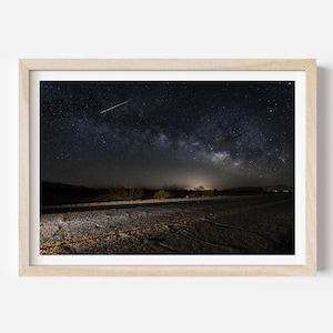 shooting star over Anza Borrego night sky in the desert Digital download photography print photo printable wall art home Decor poster astro
