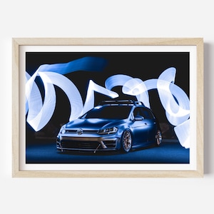 bagged VW Volkswagen GTI golf R, automotive photography digital download photo print, home decor, wall art poster, Dana Point, capo beach