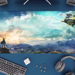 Zelda Link Sky Islands Landscape Gaming Mouse Pad Extended Desk Mat Mousepad