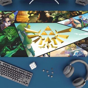 Legend of Zelda Link Triforce Collage Gaming Mouse Pad Extended Desk Mat Mousepad