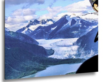 Mendenhall Glacier Aerial View, Juneau Alaska, Dramatic Landscape Wall Art Print - Paper & Canvas