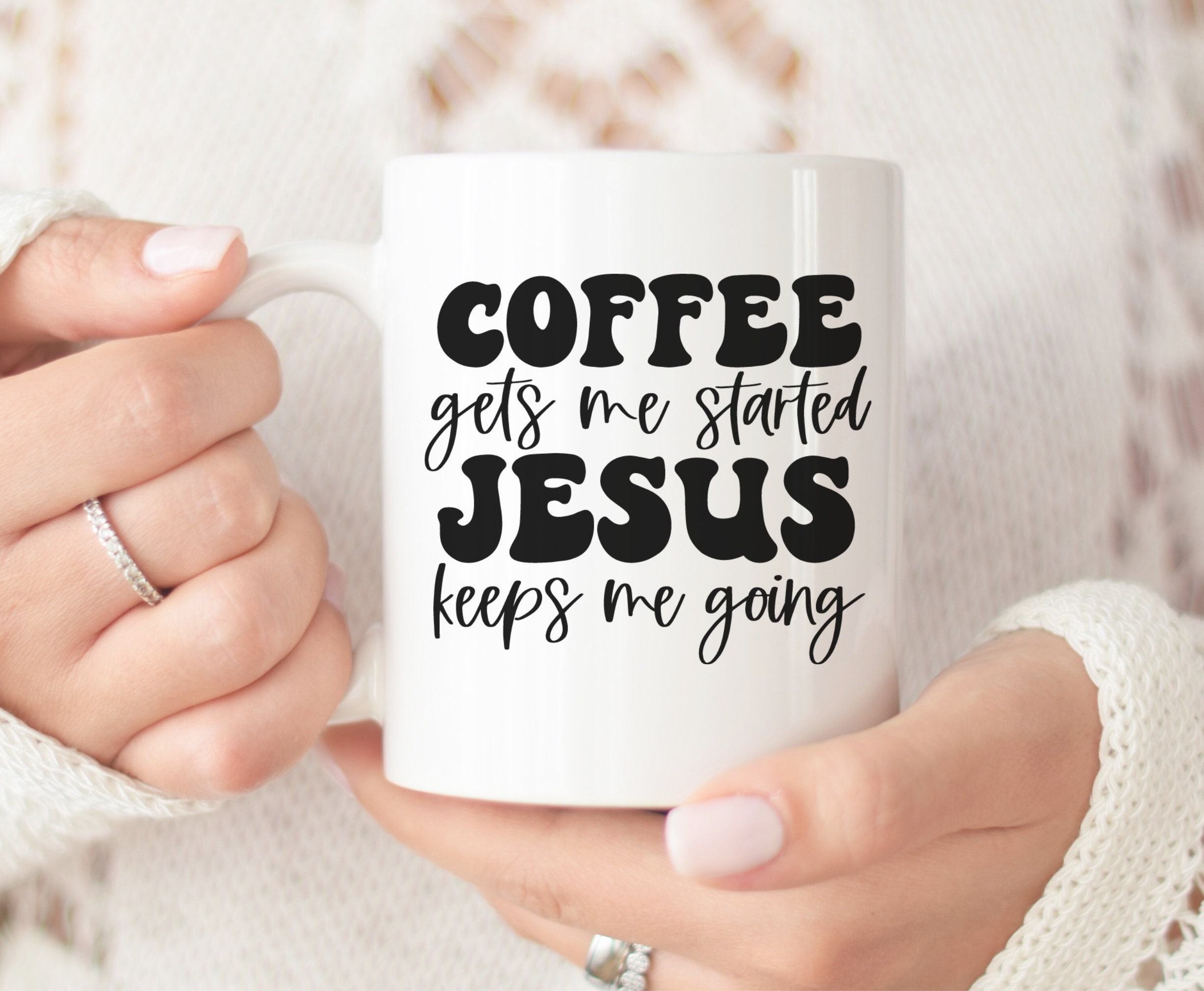 Coffee Gets Started Jesus Keep Going Christian Stickers For Your