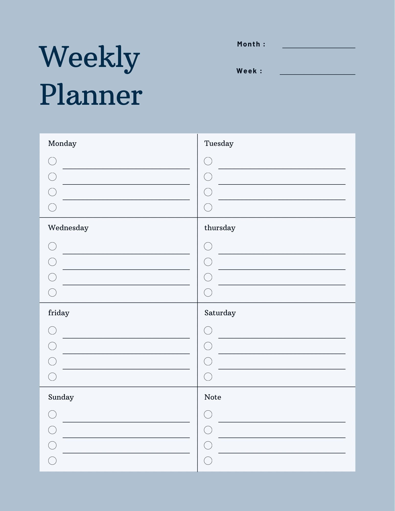 Weekly Planner, Instant Download, Printable, Motivational Planner - Etsy