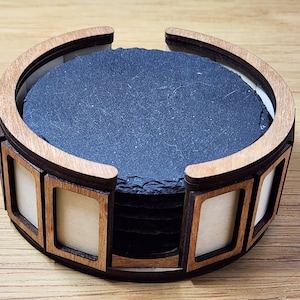 Round Laser Cut Coaster Holder SVG file, 3mm, Digital Product