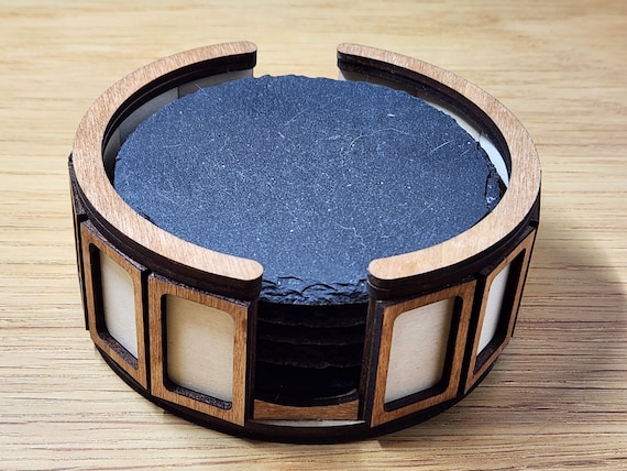 Round Laser Cut Coaster Holder SVG file, 3mm, Digital Product