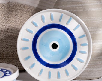 Nazar  -  Hochwertige Evil Eye Keramik Dessert Teller ø19 cm