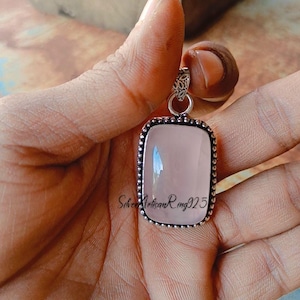 Chalcedony Pendant 925 Sterling Silver Pendant Necklace Chalcedony Gemstone Pendant Jewelry Handmade Pendant Chalcedony Jewelry Gift For Her