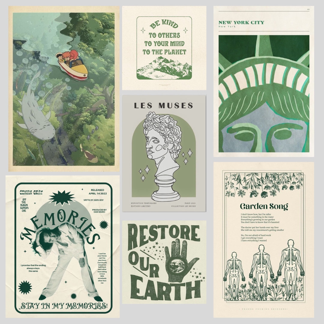 Green Aesthetic Posters (Download Now) Etsy
