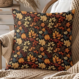 Autumn Leaves Retro Pillow 1, Fall Throw Pillow Cover, Cute Farmhouse Rustic Minimalist Boho Thanksgiving Pillowcase 14x14 16x16 18x18 20x20