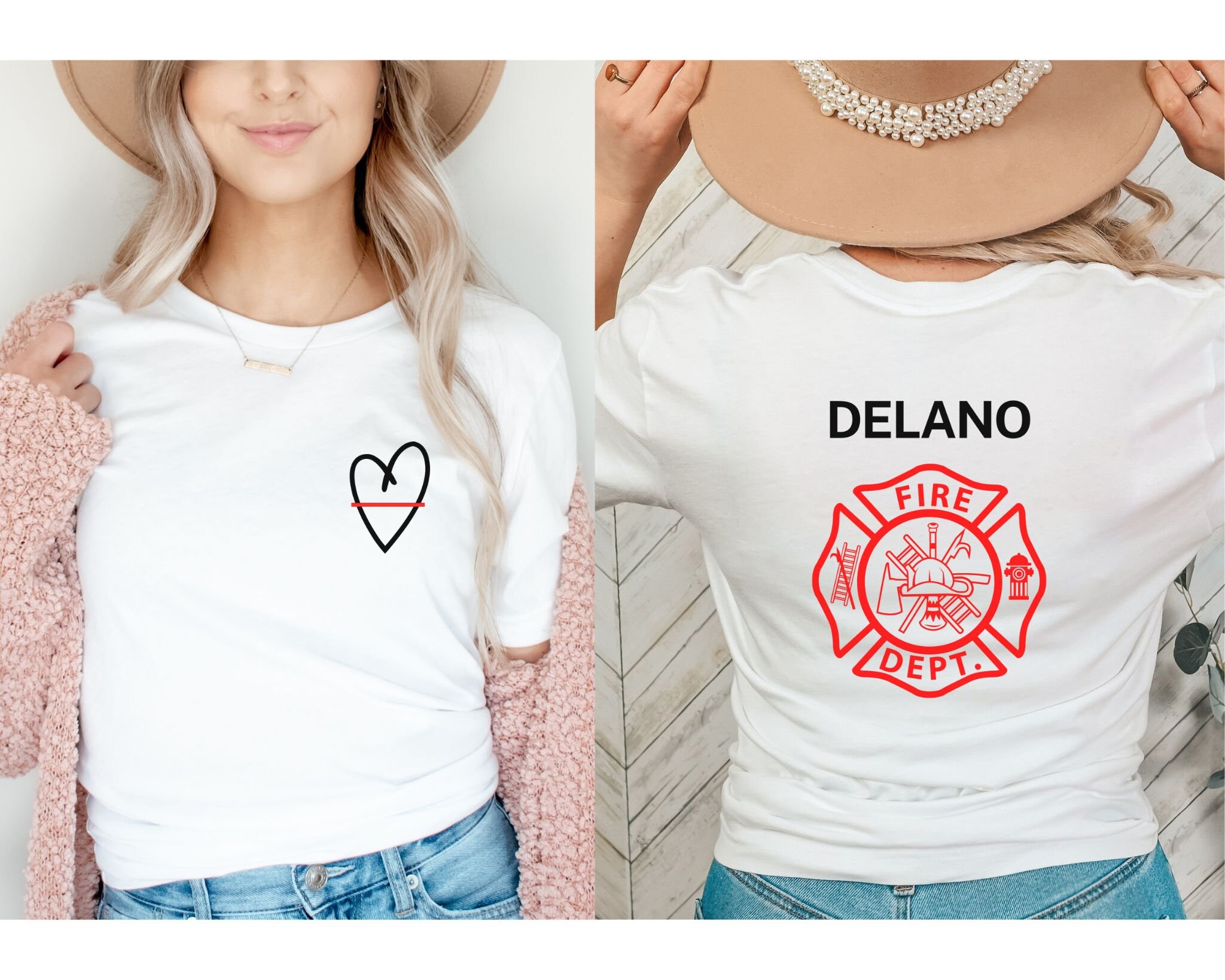 Personalized Firefighter Supporter Shirt With Custom Text, Fire Wife ...