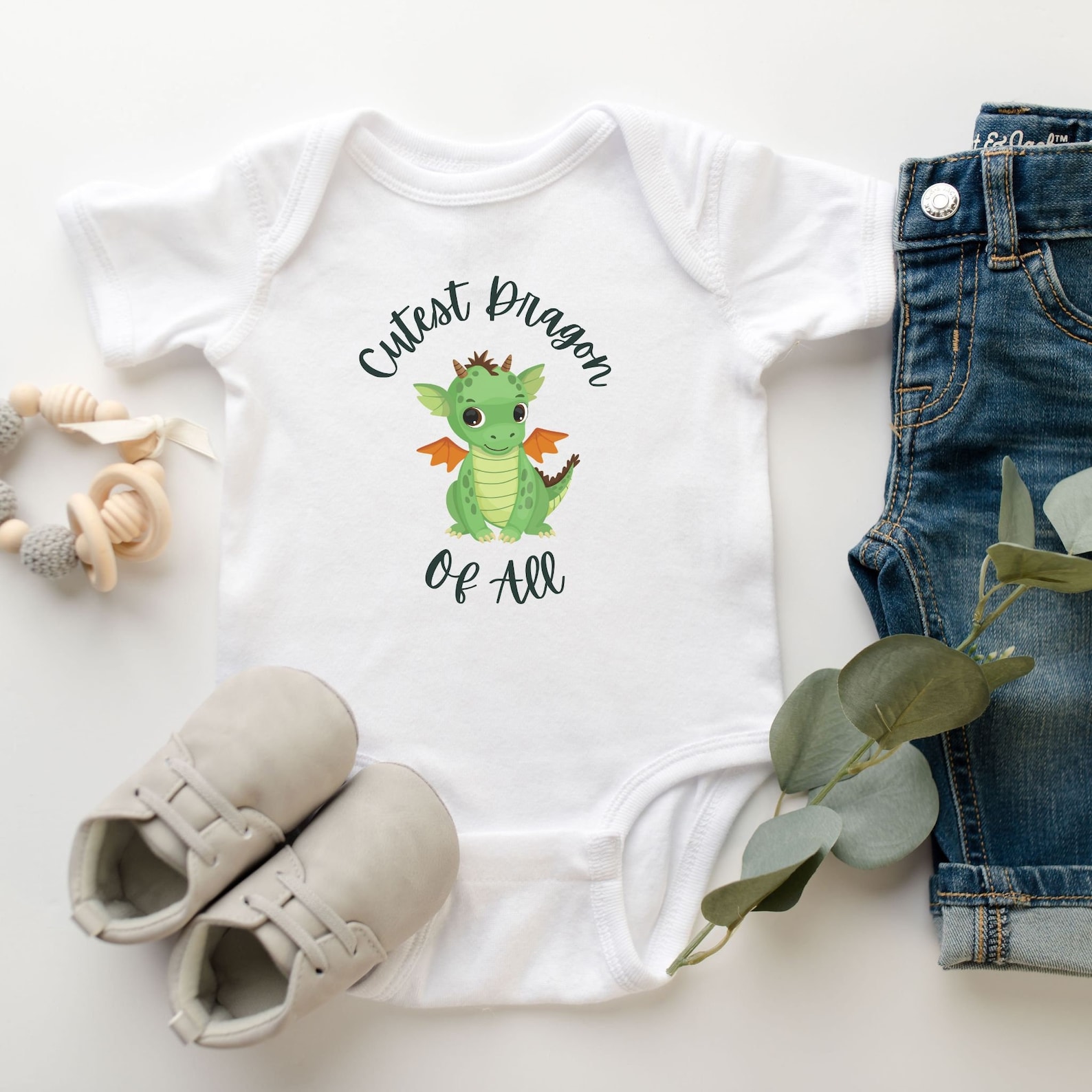 BABIES FRILL BODYSUIT HEART OF A DRAGON