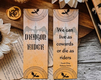 Fourth Wing Bookmark: Dragon Rider, Rebecca Yarros Quote