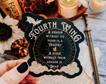 Fourth Wing Sticker: Dragon Rider Quote, Waterproof Fantasy Decal