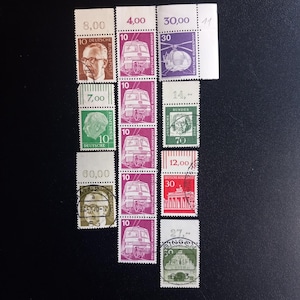 Old German stamp with numbers .