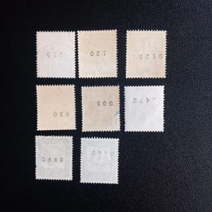 Old German stamp with numbers on the back