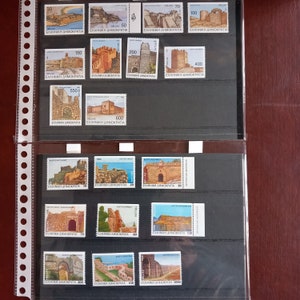 Sello postal de Grecia, dos hermosos castillos griegos en serie completa. MNH