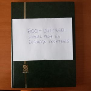 800+ different stamps from 25 different European countries in davo album.