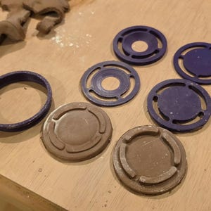 3Dプリント製マグカップ用フットインレイスタンプセット（円形カッター付き）（3インチ、3.5インチ）