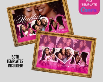 Viral Mother's Day Picture Frame Template, Mom Photo Frame, Drag and Drop Template, Photo Collage, Gift for Mom, Editable Canva Template