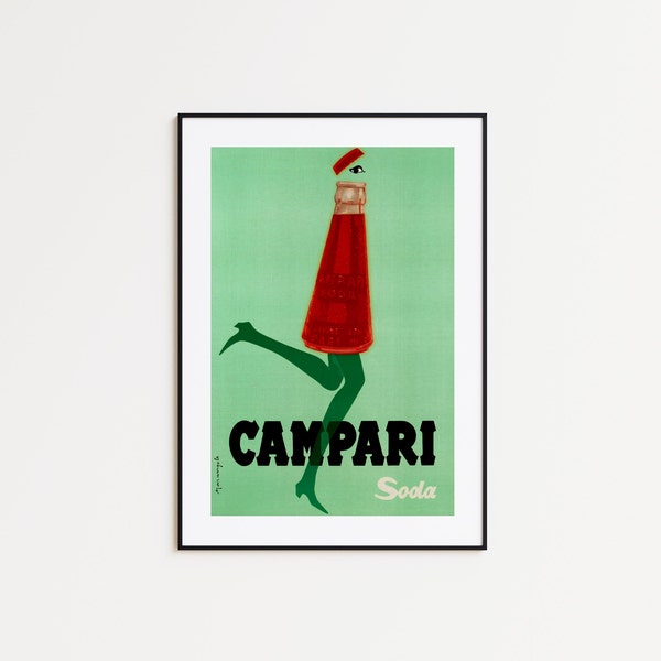 Vintage Campari Poster  / Instant Download Large Print / Funky Colourful Wall Print