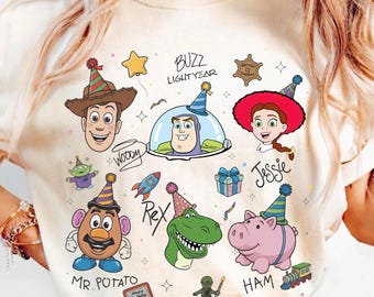 Custom Disney Toy Story Birthday Shirt, Woody Buzz Lightyear, Family Matching Trip, Pixar Movie