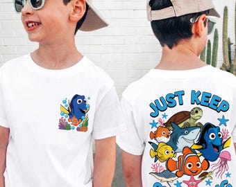 Disney Finding Nemo Dory, Custom Just Keep Swimming Shirt, Movie Character Family Vacation Apparel