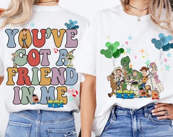 Disney Toy Story Woody Buzz, Custom Movie Character Birthday Shirt, Pixar Friends Family Apparel