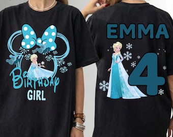 Disney Frozen Birthday Girl Shirt, Custom Elsa Mickey Ears, Princess Family Matching Trip, Pixar Apparel