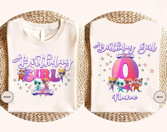 Custom SuperKitties Birthday Girl Shirt, Personalized Super Kitties Tee, Any Age Kids