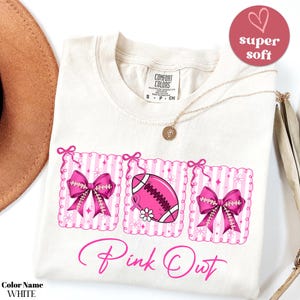 Comfort Colors® Football Pink Out Shirt, Breast Cancer Football Shirt, Breast Cancer Awareness Shirt, Pink Ribbon, Football Mom Pink Shirt