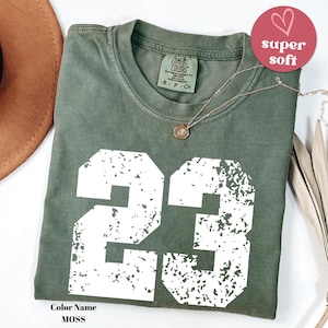 Comfort Colors® Custom Number Shirt, Game Day Number Shirt, Custom School Team Number Shirt, Personalized Sports Number, Custom Mascot Shirt