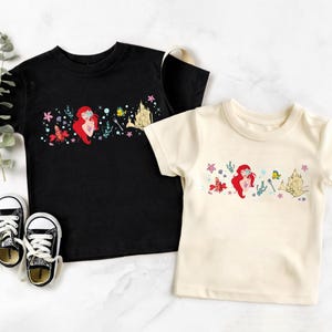 Disney Ariel-skjorta, personlig t-shirt med den lilla sjöjungfrun, vintage-tröja med prinsessorna från havet. bild 6