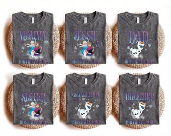Disney Frozen Birthday Family Shirt, Custom Princess Elsa Anna, Olaf Kristoff Sven, Pixar Movie Apparel