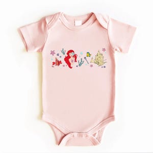Disney Ariel-skjorta, personlig t-shirt med den lilla sjöjungfrun, vintage-tröja med prinsessorna från havet. bild 5