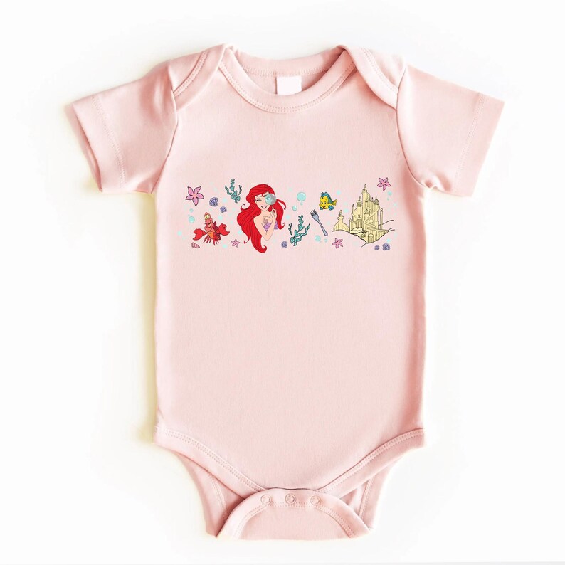 Disney Ariel-skjorta, personlig t-shirt med den lilla sjöjungfrun, vintage-tröja med prinsessorna från havet. bild 5