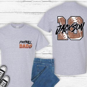 Personalized Football Dad T-Shirt, Custom Name & Number