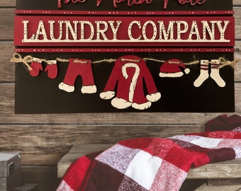 The North Pole Laundry Company /Christmas Sign /Santa Sign