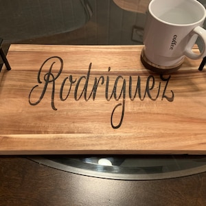 Custom engraved Acacia serving tray with Handles. Wood Serving Tray. Bridal shower Gift. Wedding gift. Housewarming gift.