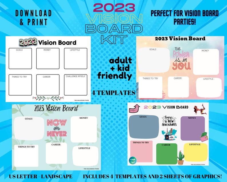 Ultimate 2023 Vision Board Kit, 2023 Goals, Life Planning, 2023 Vision