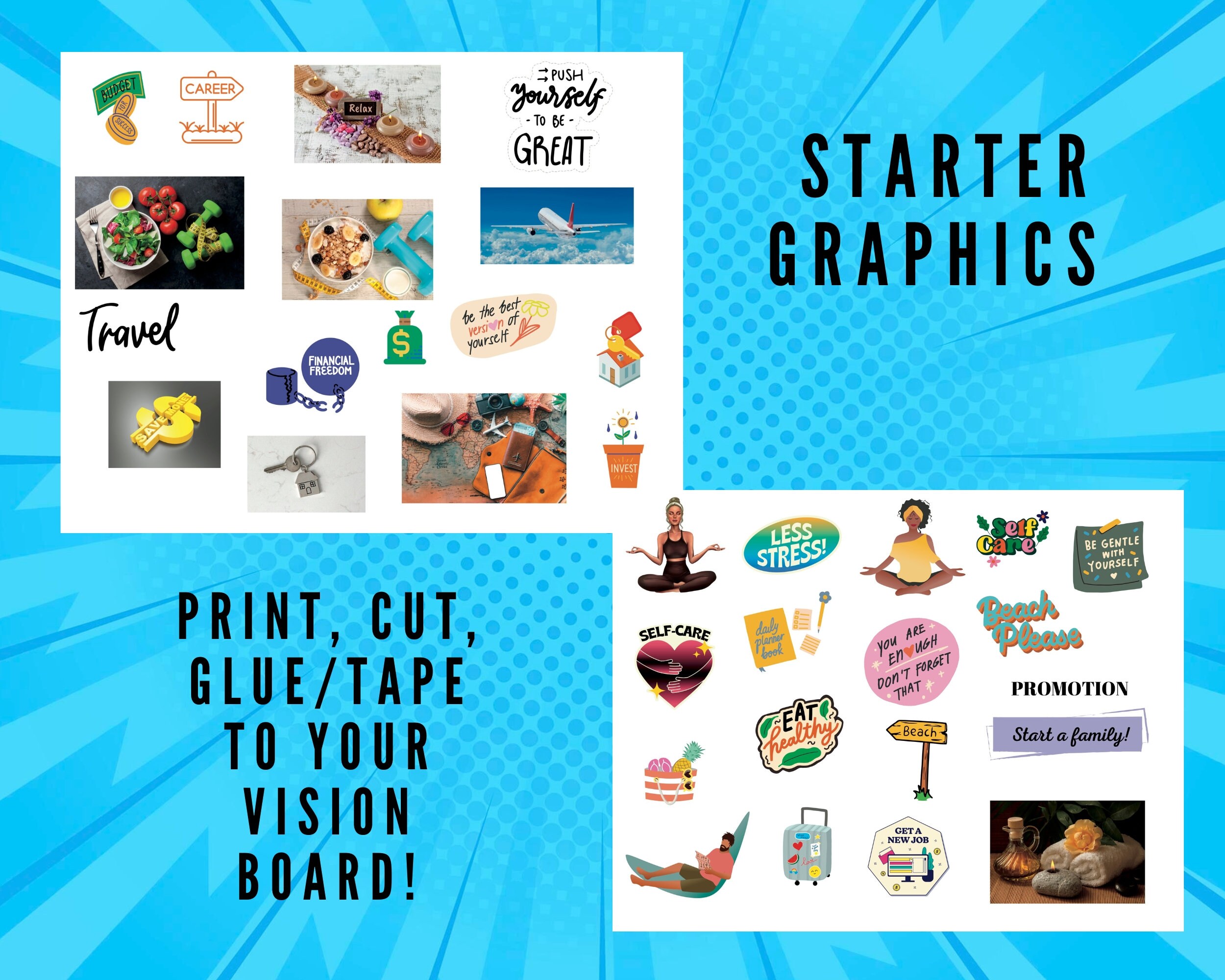 Ultimate 2023 Vision Board Kit 2023 Goals Life Planning Etsy