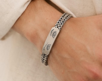 ヴィンテージ スターリングシルバー ハートチャーム Tバーブレスレット