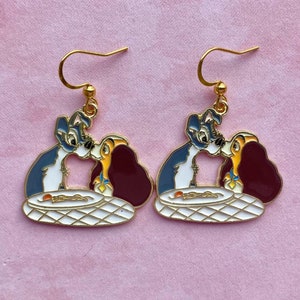 Disney Inspired Earrings. Lady and the Tramp Earrings. Valentine Gift. Cartoon Dog Jewellery. Gift For Loved One.