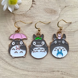 My Neighbour Totoro Inspired Earrings. Novelty Japanese Anime Earrings. Studio Ghibli Jewellery. Japanese Cartoon Earrings. Totoro Gift.