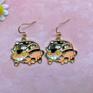 My Neighbour Totoro Inspired Cat Bus Earrings. Novelty Japanese Anime Earrings. Studio Ghibli Jewellery. Japanese Cartoon Earrings.